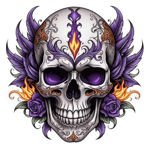 Pirate skull tattoo artwork