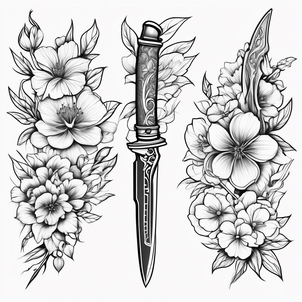 knife with cherrt blossom