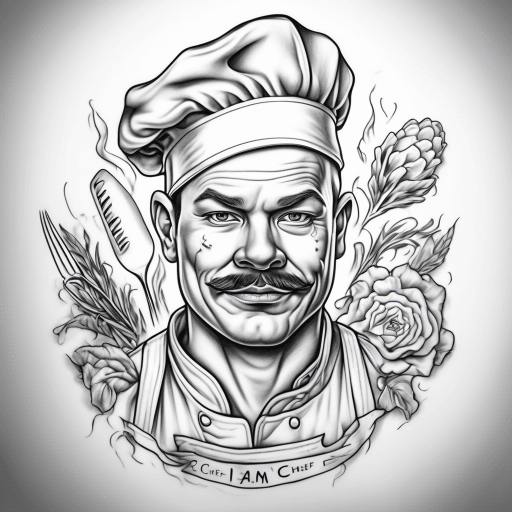 I am a chef make me a unique and elegant tattoo design defying all my rejection , failure , never give up attitude, resilience, hard work , success and always rise and do it no matter what