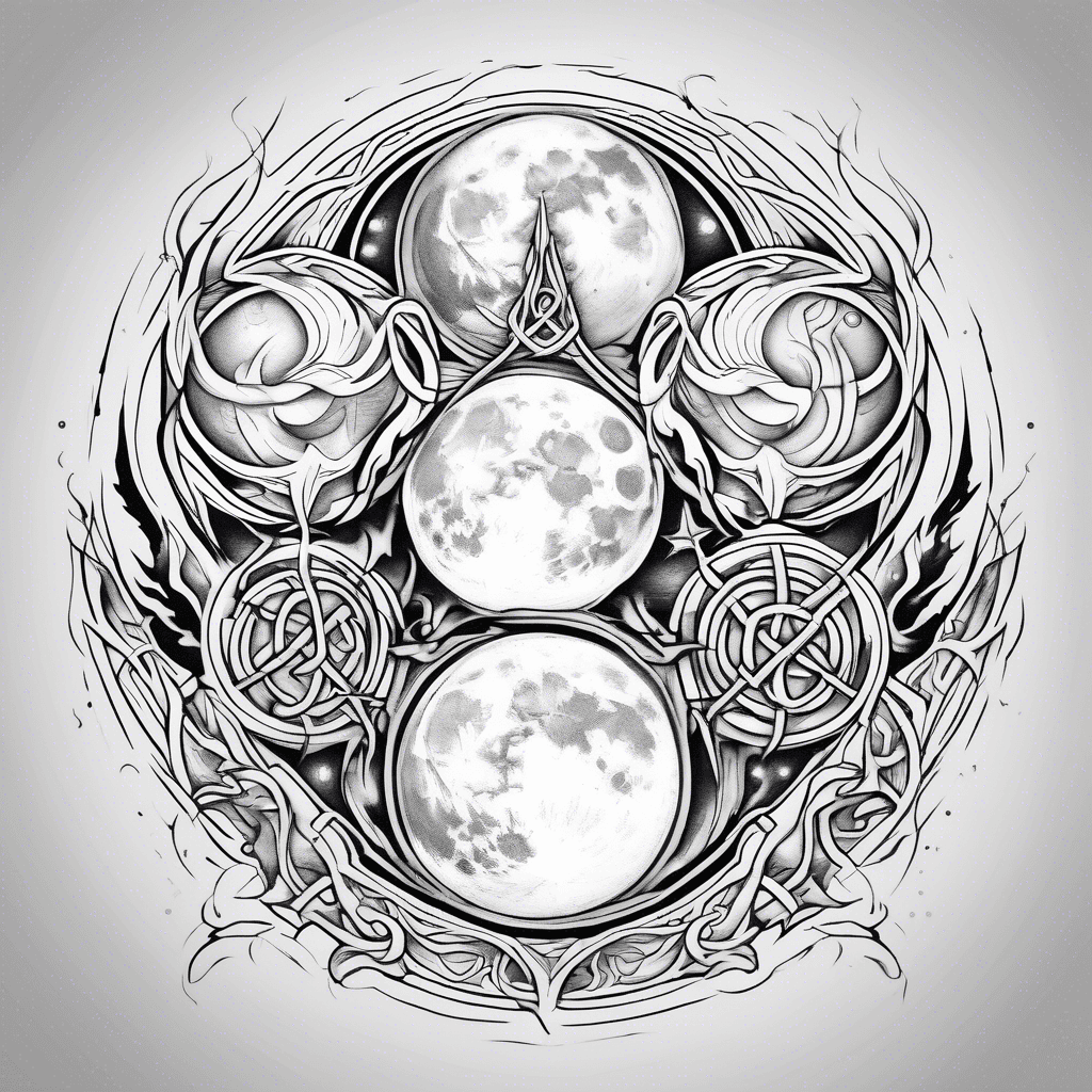 Triple moon with witches knot