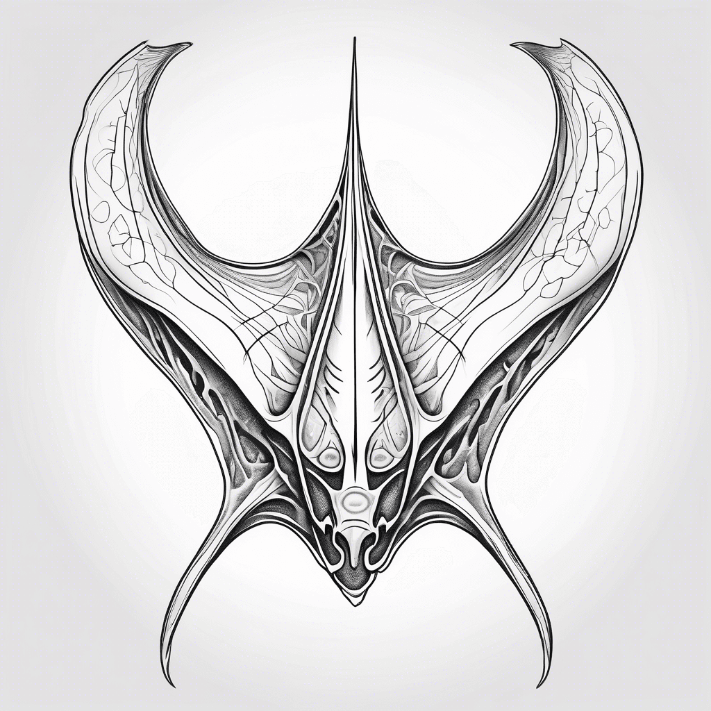 Manta ray with skeletal coloring
