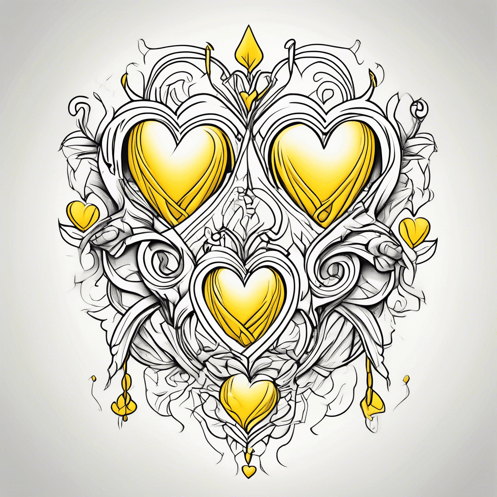 Beazy with 3 yellow hearts incorporated