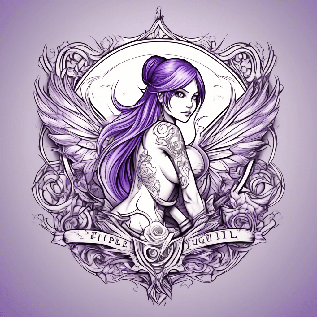 purple fairy tail guild mark also have somting from kikie dilvery service art round it