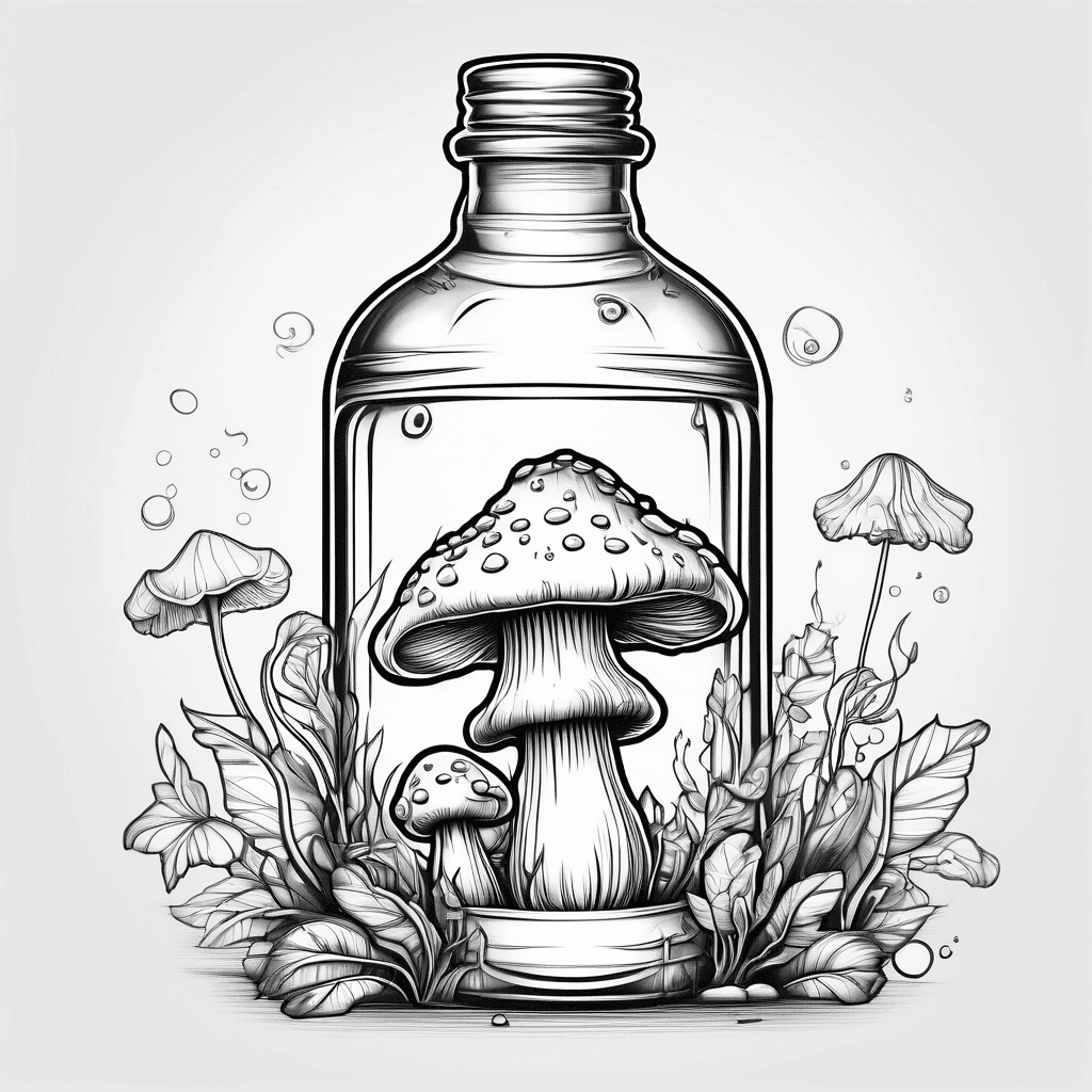 Cute mushroom potion bottle