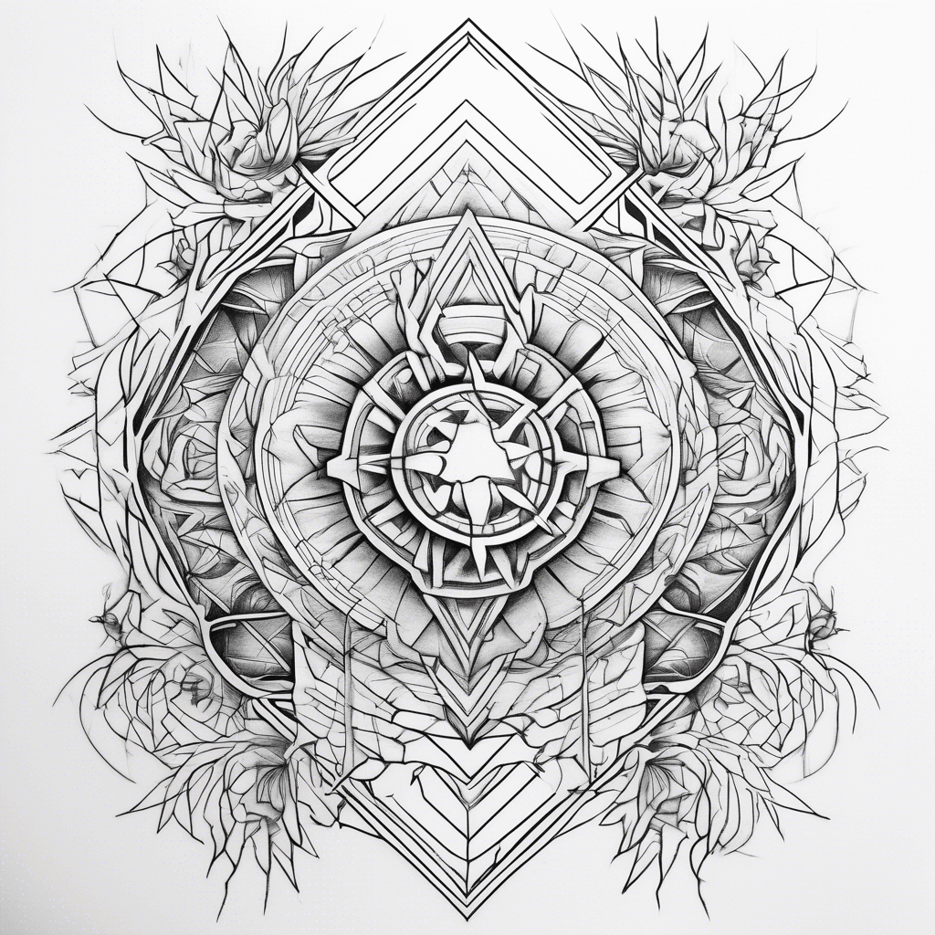 Geometric style tatto that tells my story of how i got rebirth from mental health and then i revived my family again