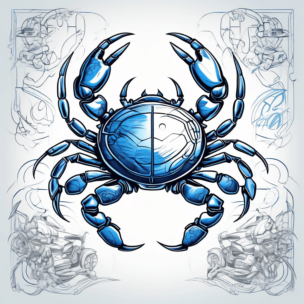 Football, blue claw crabs, motorcycle, music notes