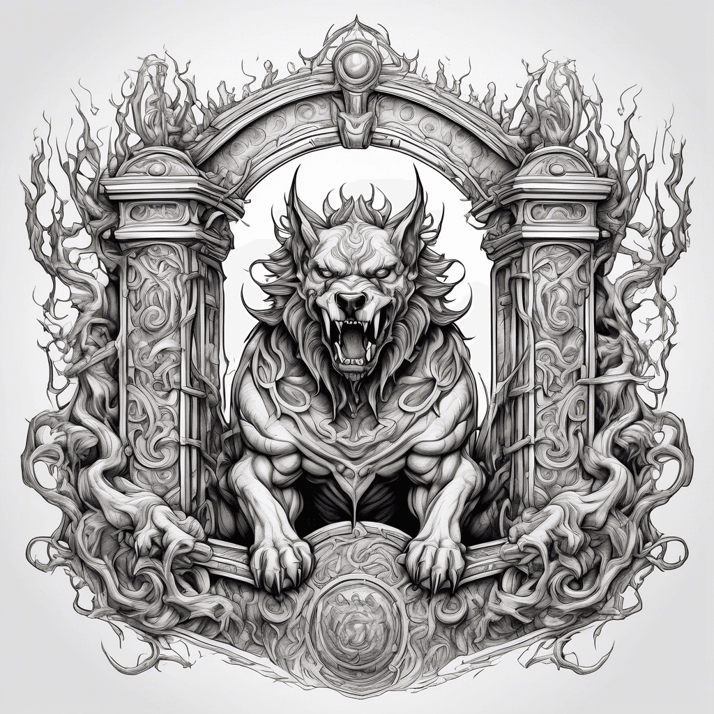 Cerberus gaurding gate of Underworld