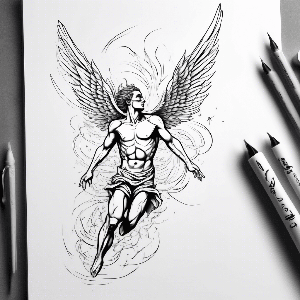 Icarus falling from the sky