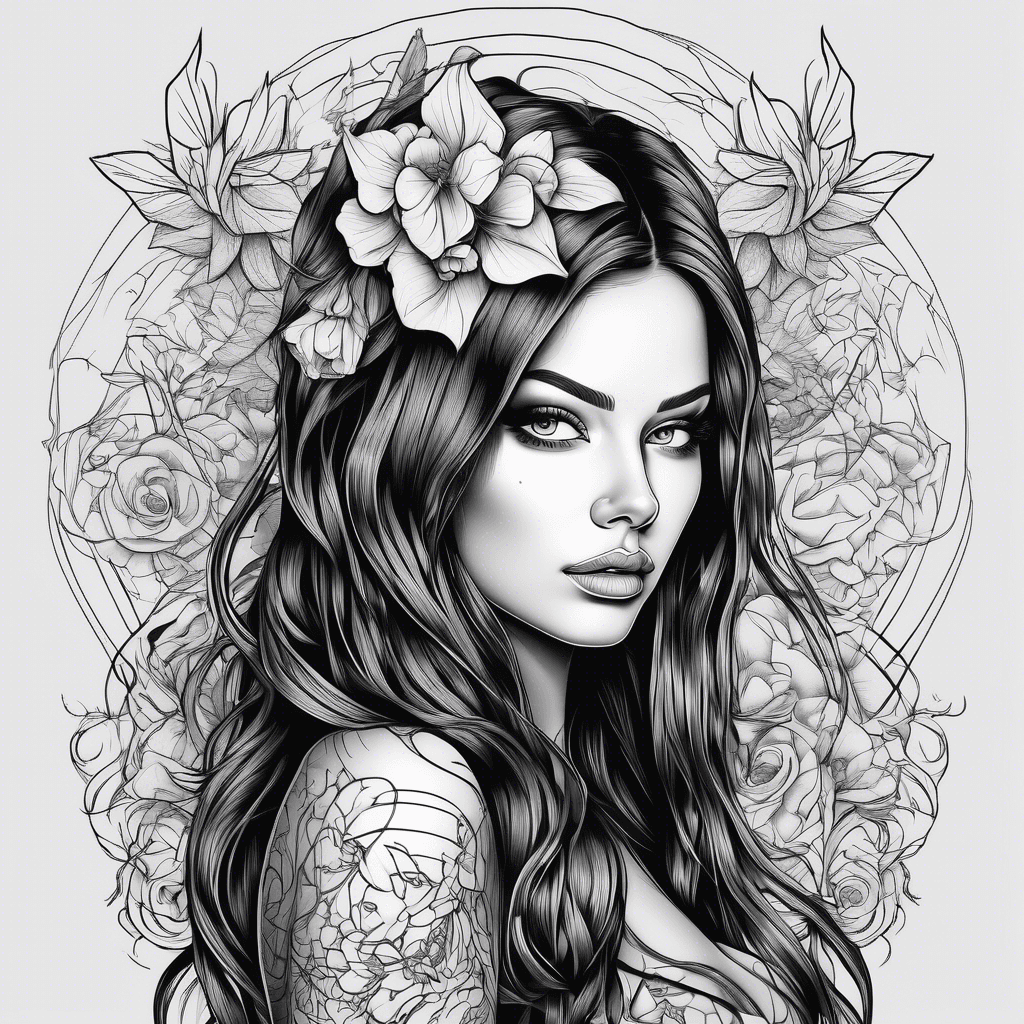 beautiful woman with black long hair and honey eyes
