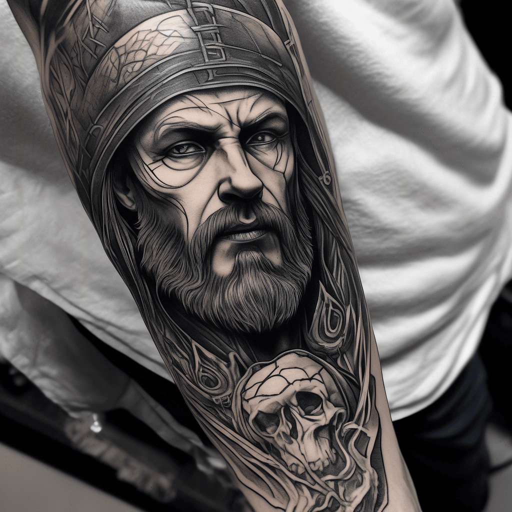 Bram stoker's dracula sleeve with dark motives, Serbian hero obelic, symbol of strengths and add anything appropriate to design