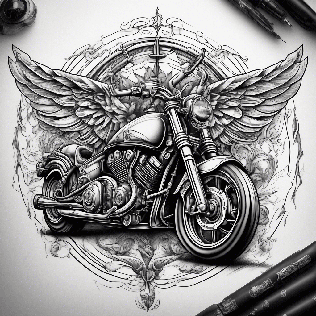 the Caduceus on a motorcycle