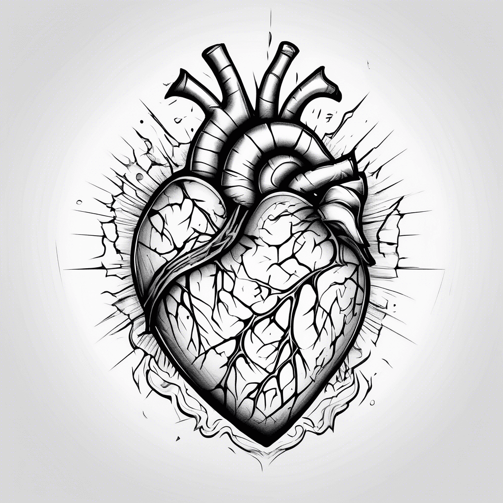 A broken heart with Sandi text