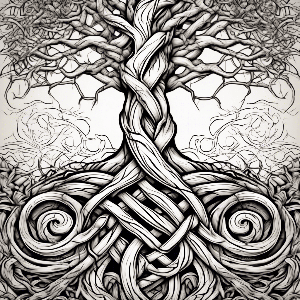 Celtics knot in tree roots