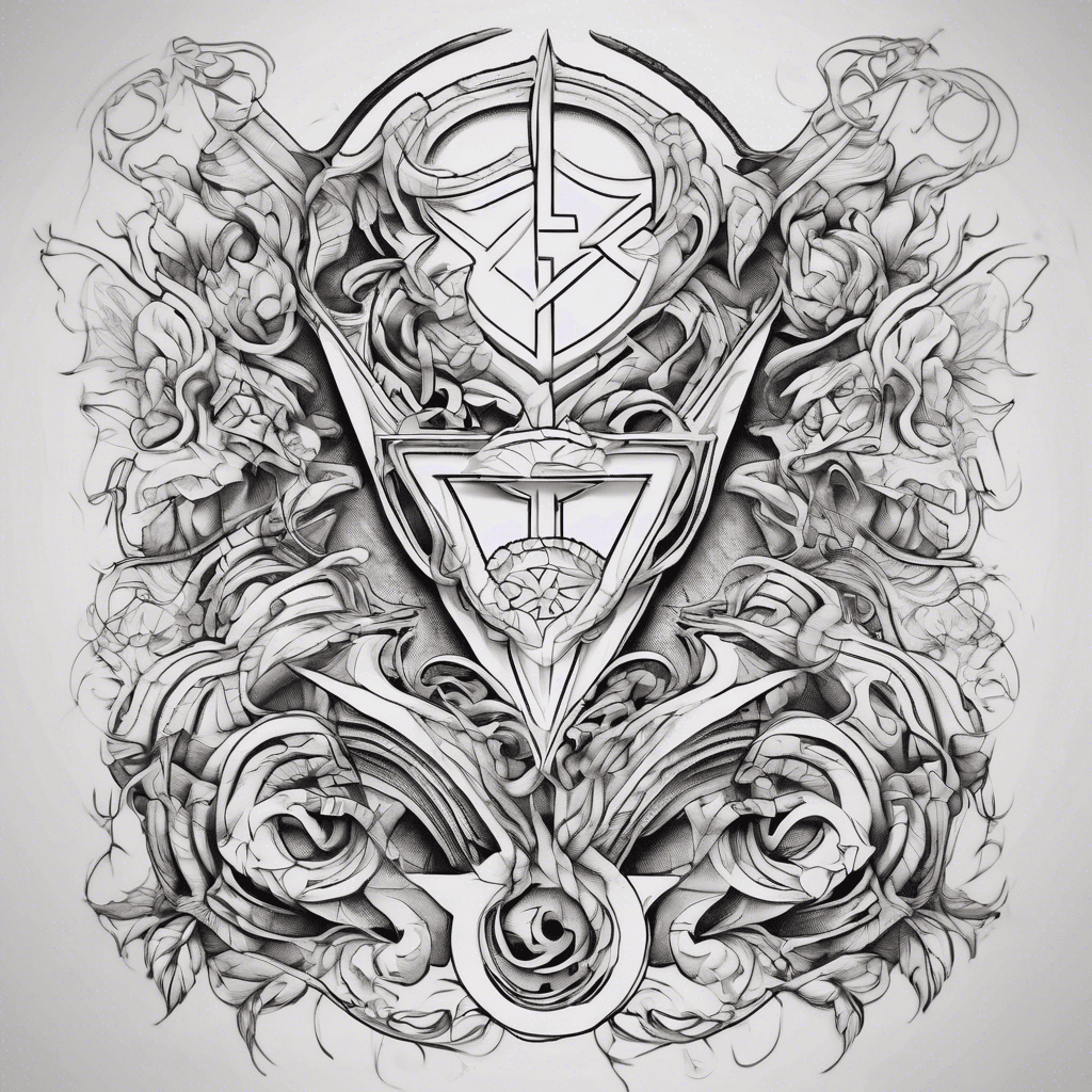 Create a line tattoo design with letters s and b together