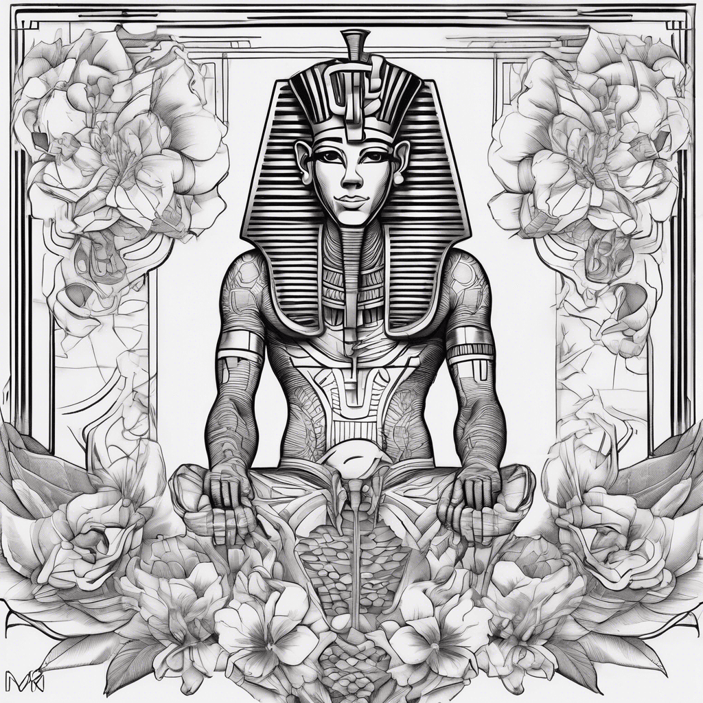 The Egyptian God of Ra pharaoh create by Masashi Kishimoto manga art style