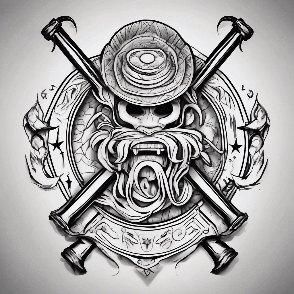 Art Style: Debossed; Prompt: One Piece Flag