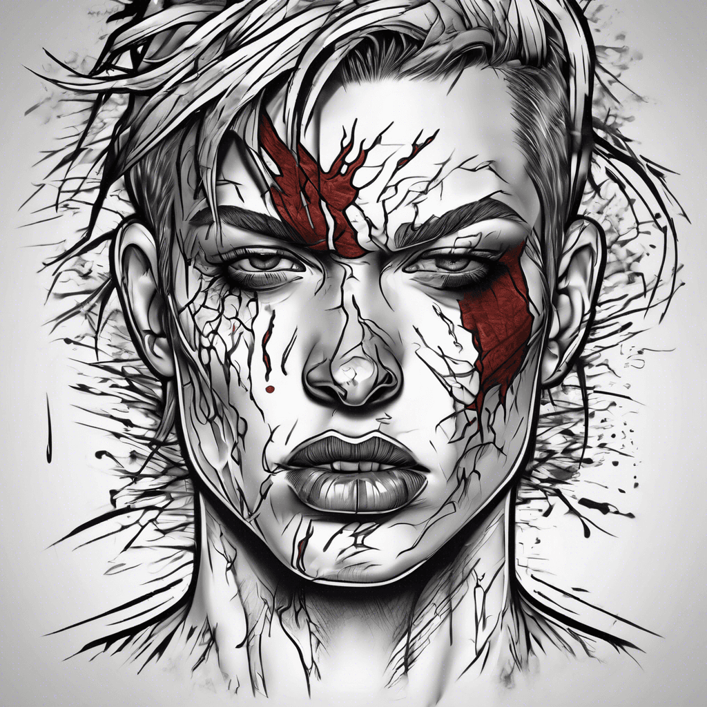 Bruised human bitemark with a little blood