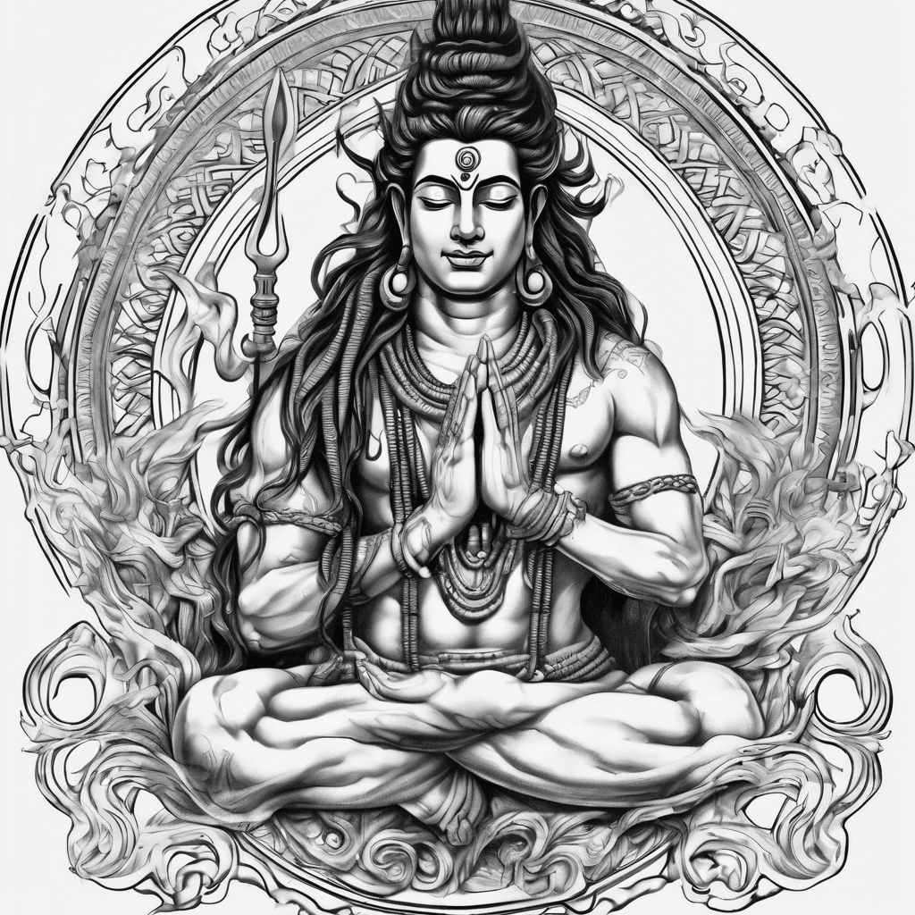 Ardha narishwar shiva with trishul
