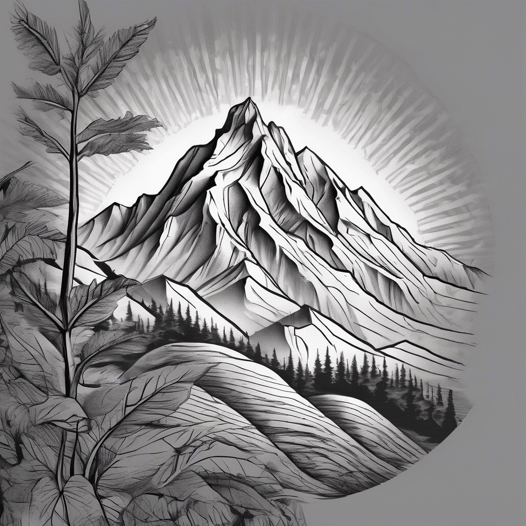 Mountain with sunrays