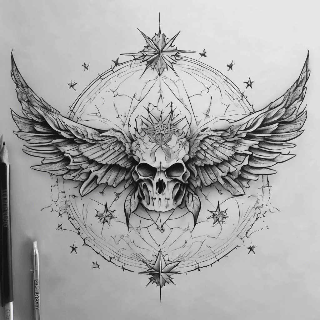 ok, quero uma tatuagem a pretoe branco, pequena, com 4 estrelas mas tipo so o brilho mas sao o destaque. e depois por tras delas como se fosse todo o universo