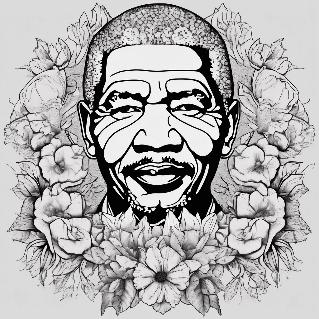 Mandela with flowers