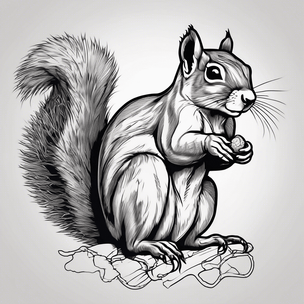 A squirrel holding an acorn