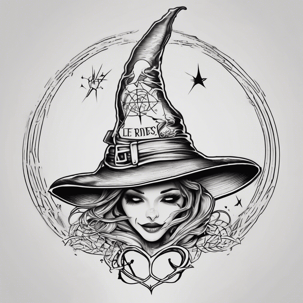 Witches hat and broom, infinity sign with connected heart, and the words let's ride witches