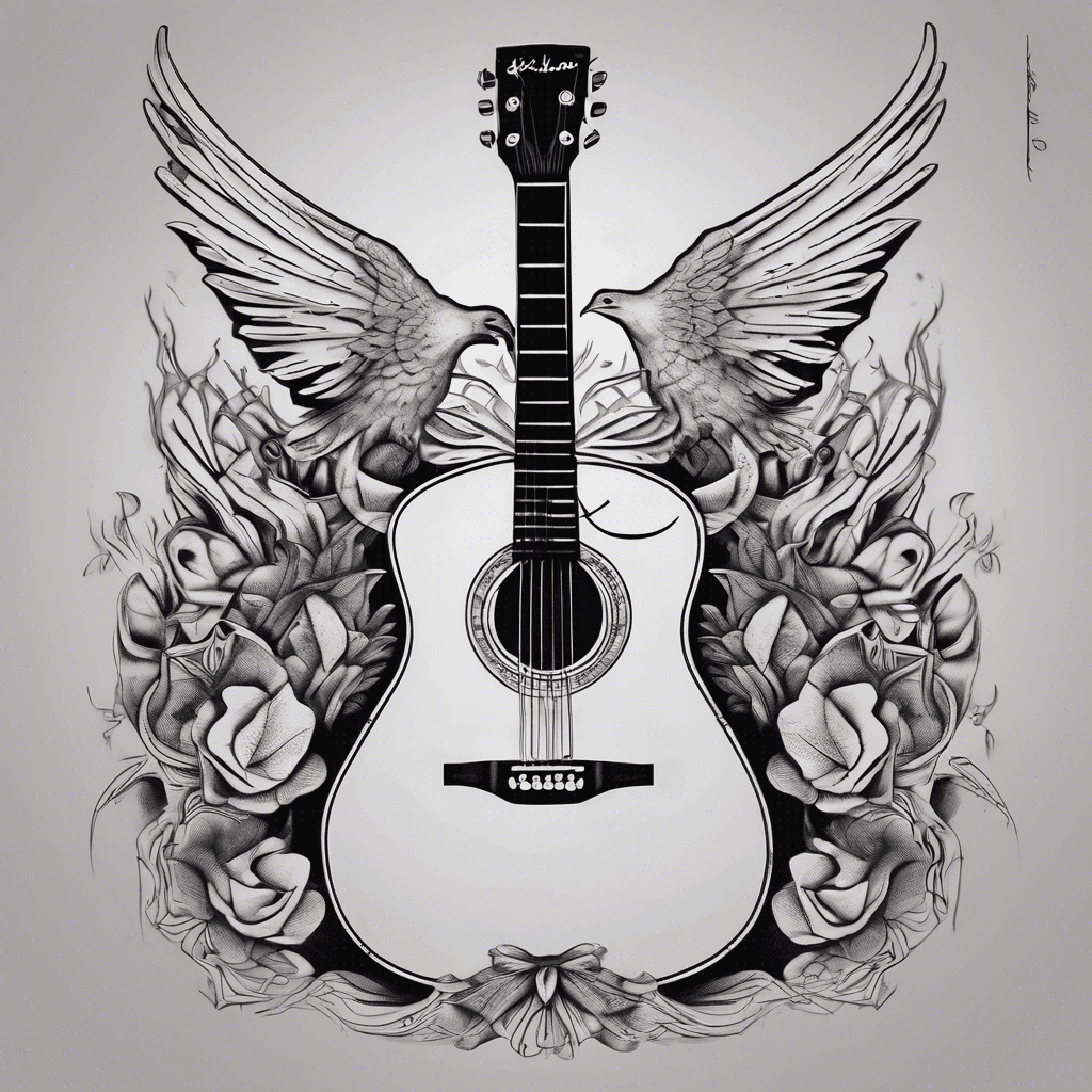 The name Kelton with a guitar going through it