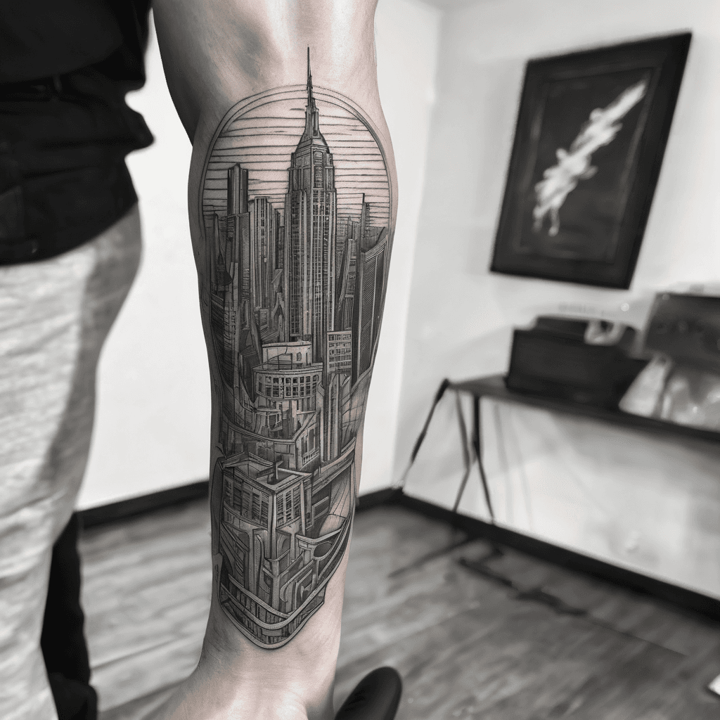 A small but highly detailed tattoo to symbolise the lyrics throw those curtains wide from the song one day like this by the band elbow