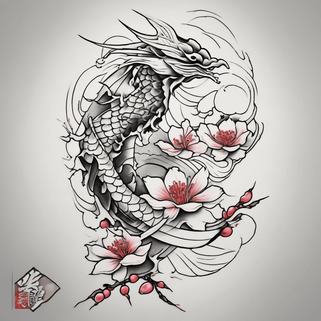 Japanese with cherry blossom,swallow and waves