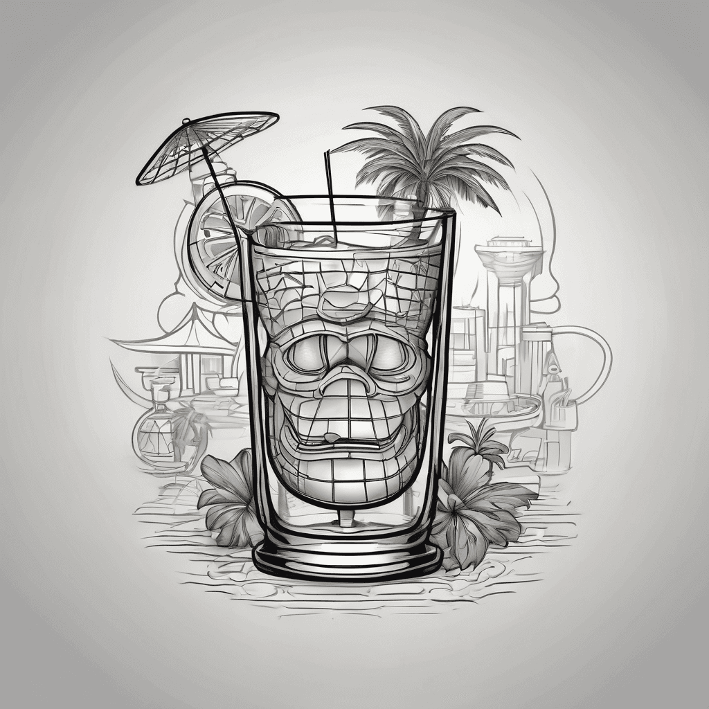 Epcot ball and trader sam's cocktail glass