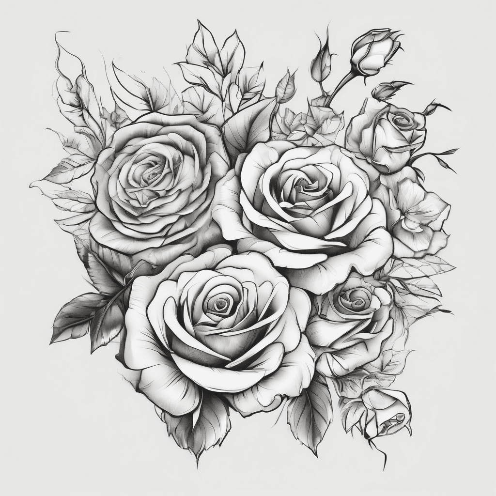 full sleeve flowers and roses