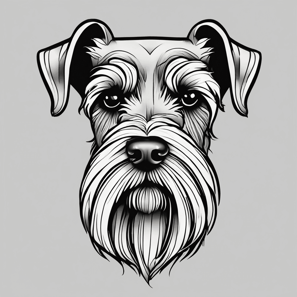 Minimalist schnauzer with semicolon