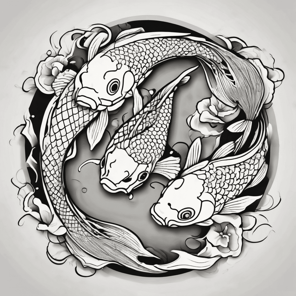 2 koi in Yin and Yang style