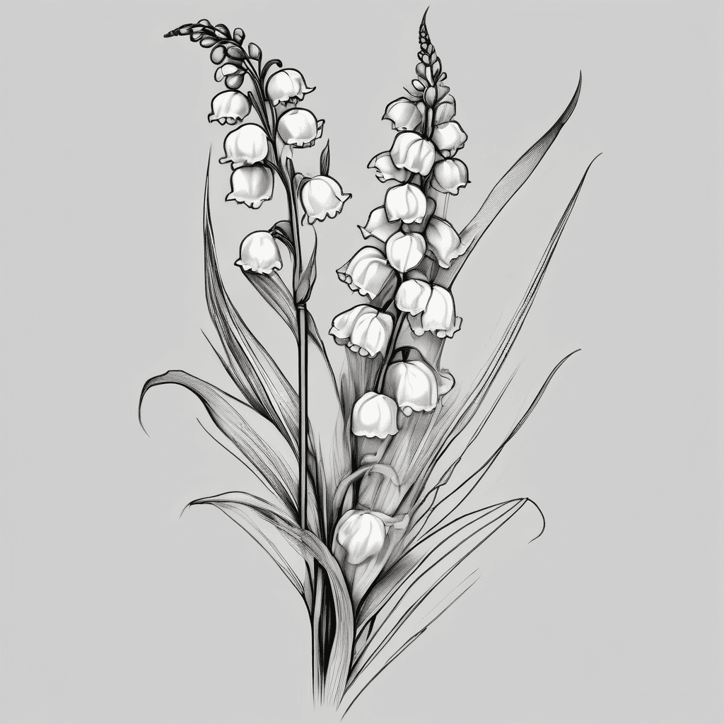 Lily of the valley, poppy and gladiolus spine tattoo