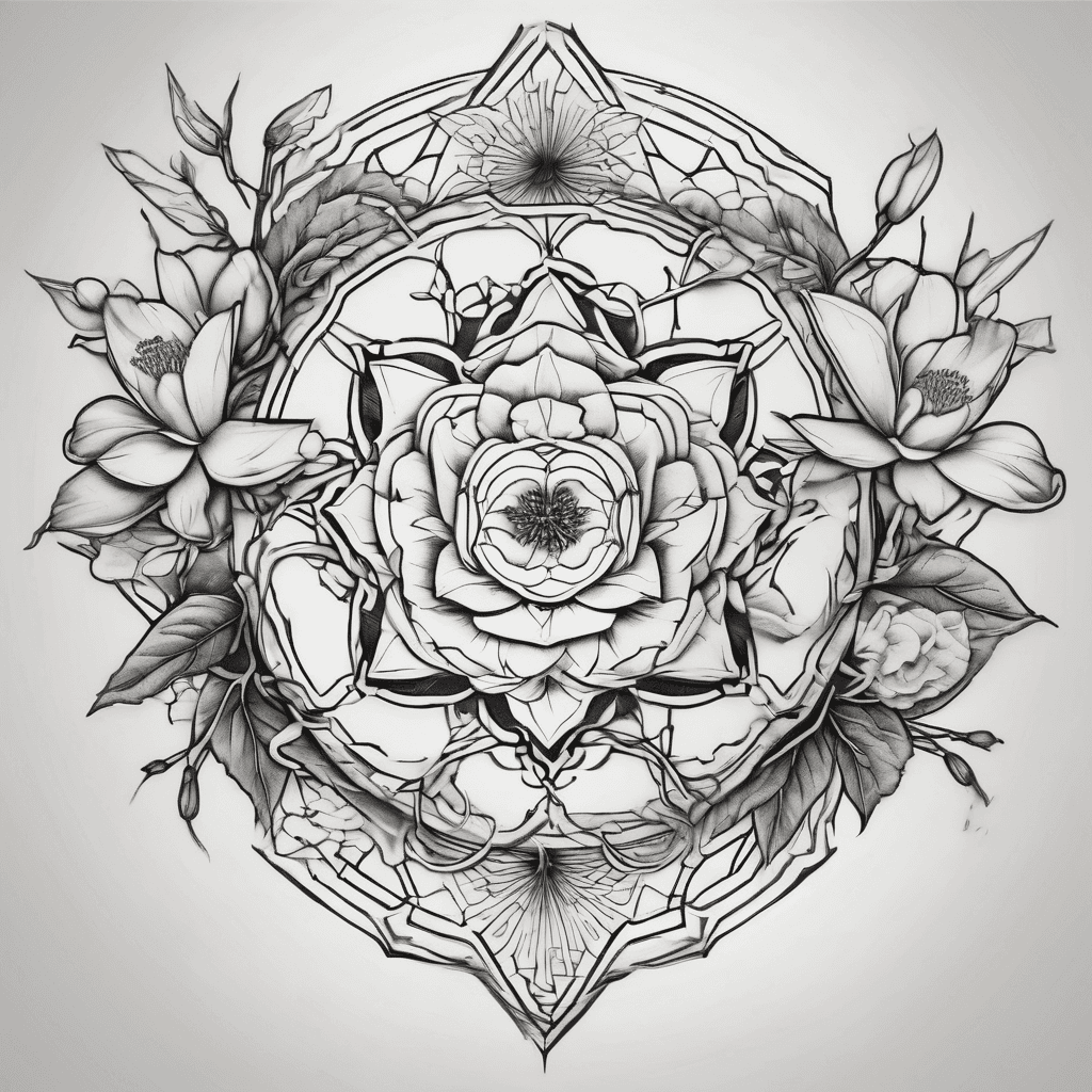 Sleep Token inspired with sacred geometry Cherry blossoms