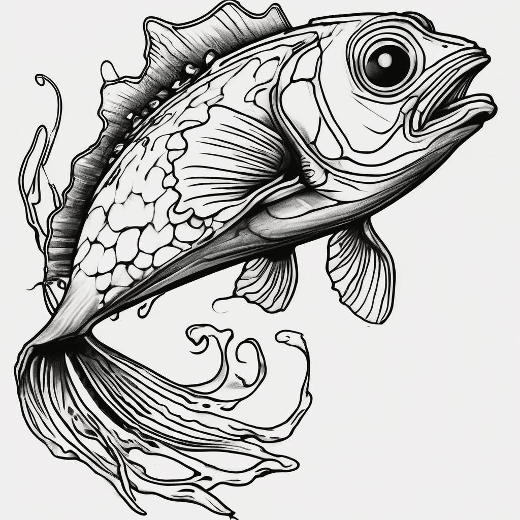 Dory Fish and Squid tattoo