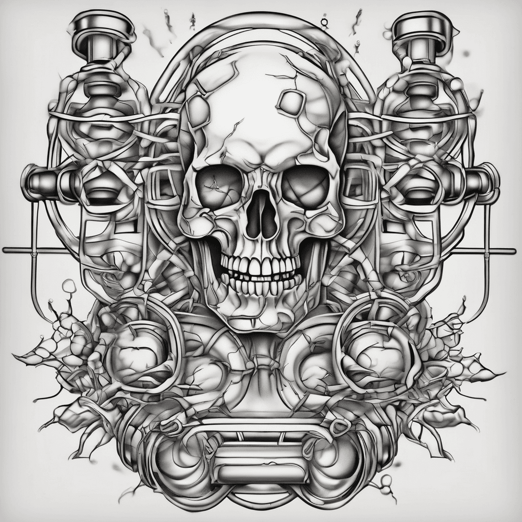 Amphetamine and fluoxetine molecular structure with shading for style. Armband tattoo