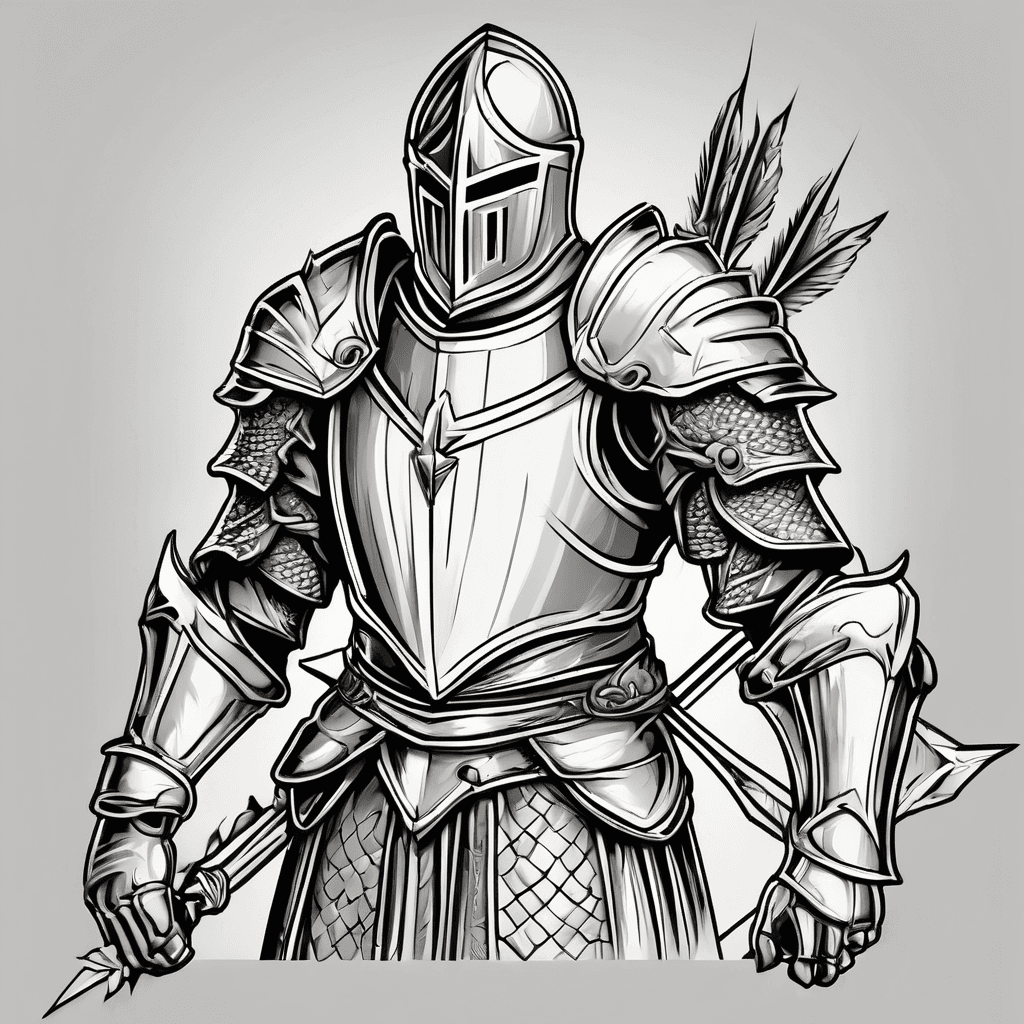 Knight with arrows through his chest