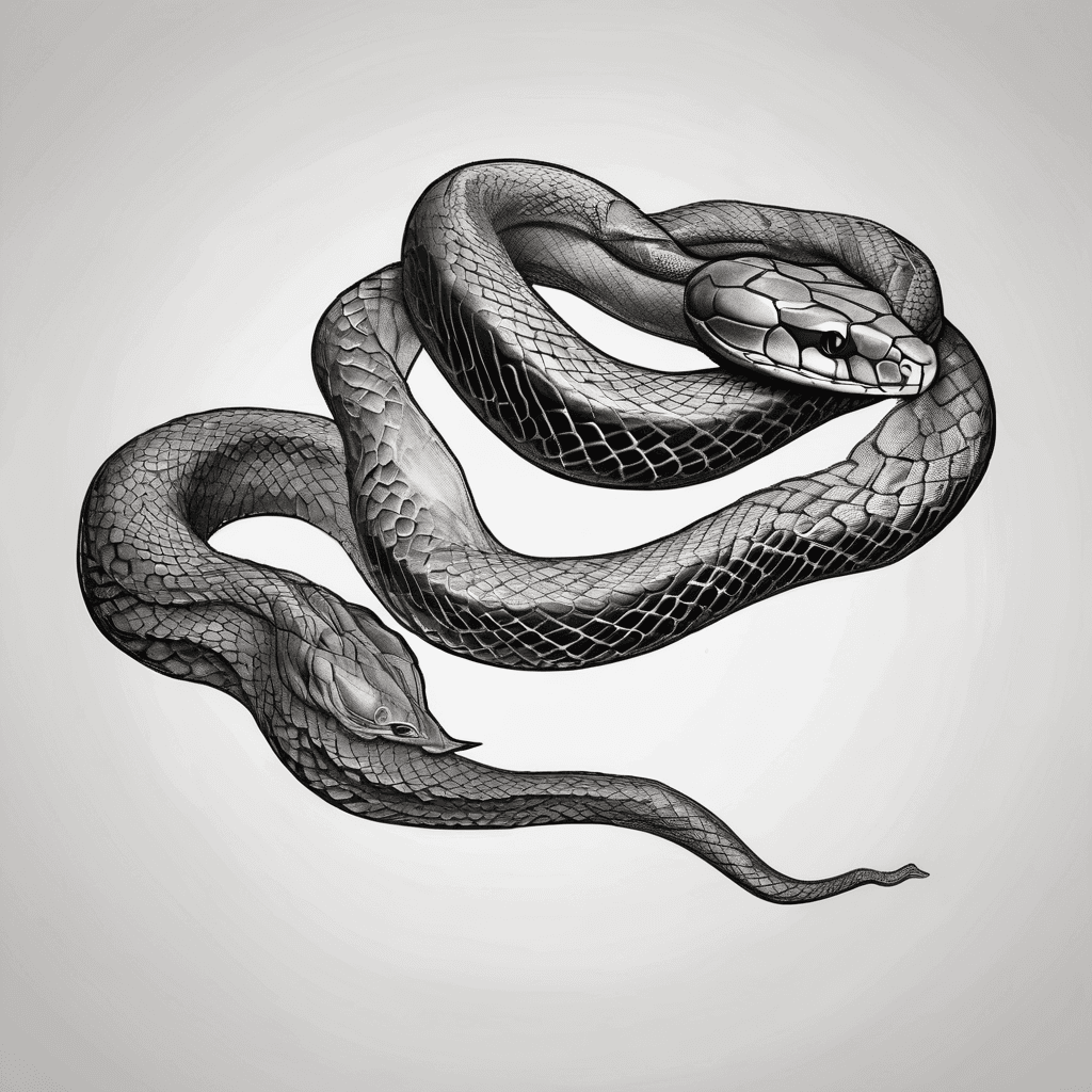 A Blacked out snake to sit on my J string line/ V line of my torso