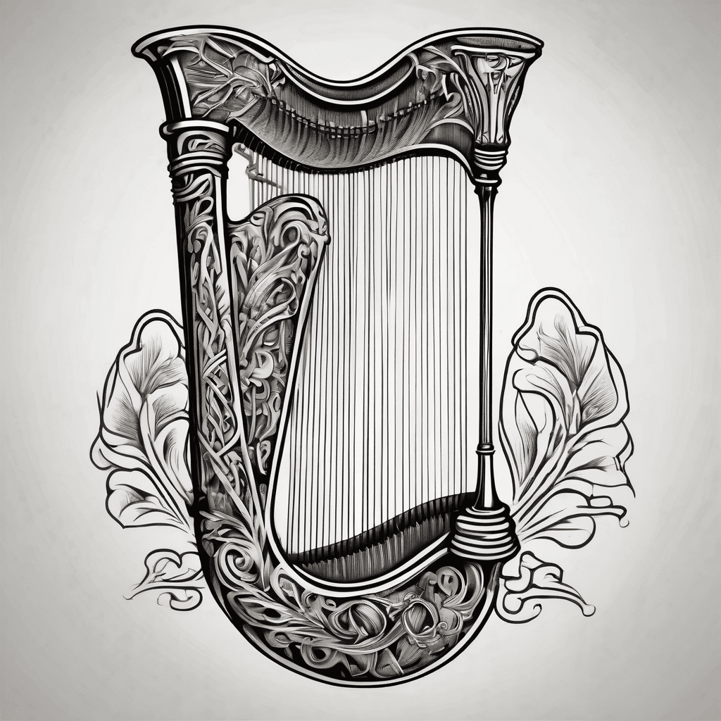 Guinness harp with 4 leaf clover