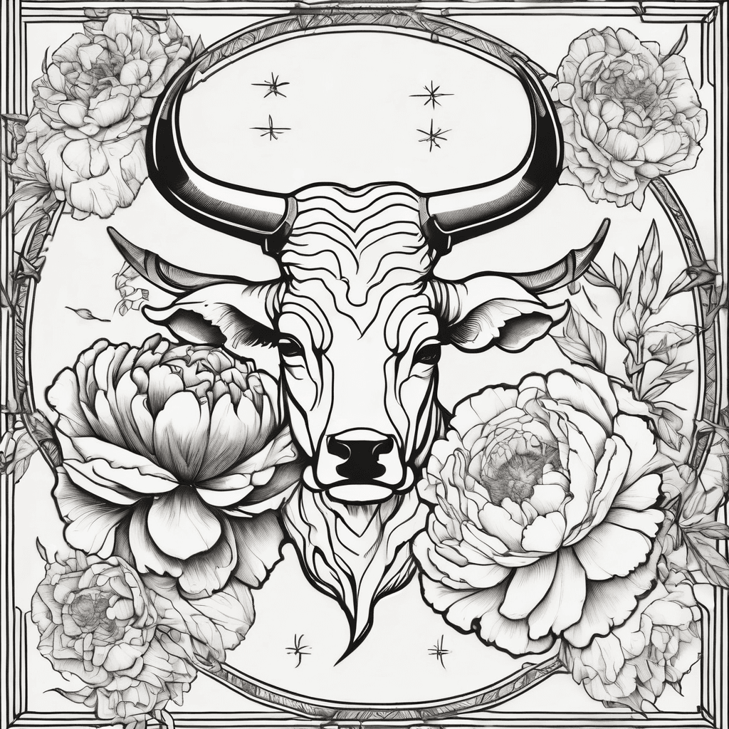 Taurus and Gemini star constellations with peonies but small enough for the wrist