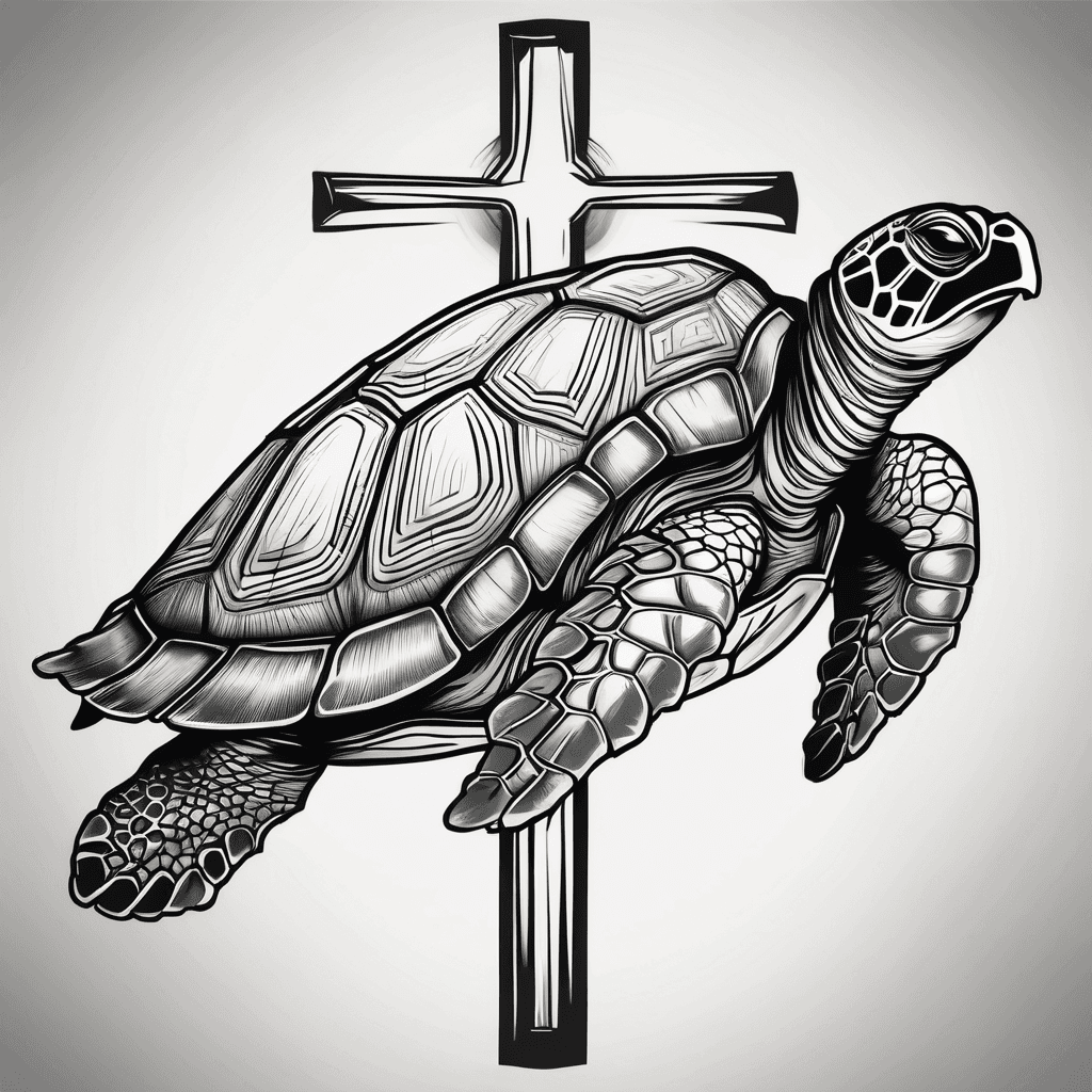 sea turtle on the cross
