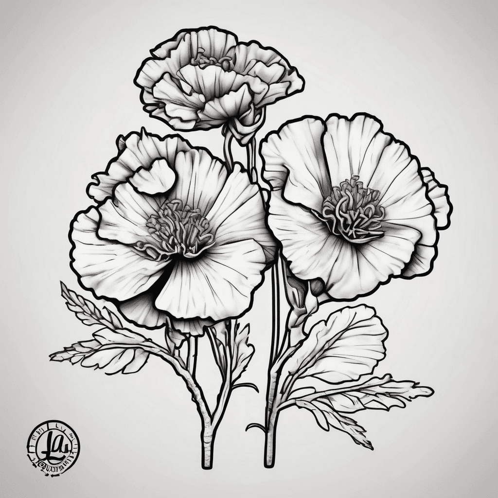 Carnation flowers with peanuts and the word LA