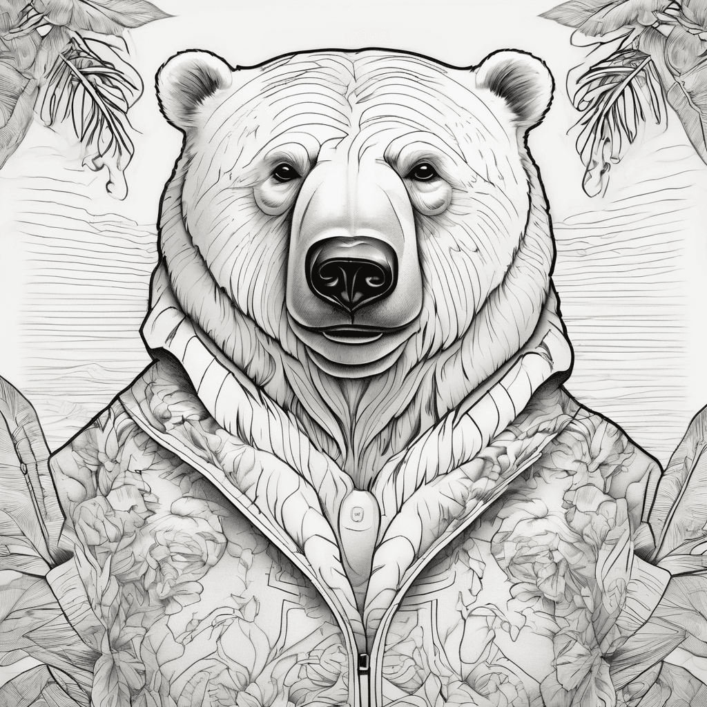 Polar bear with a Hawaiian shirt