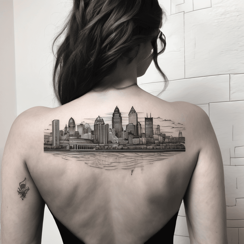 Cincinnati Skyline with 513 behind it