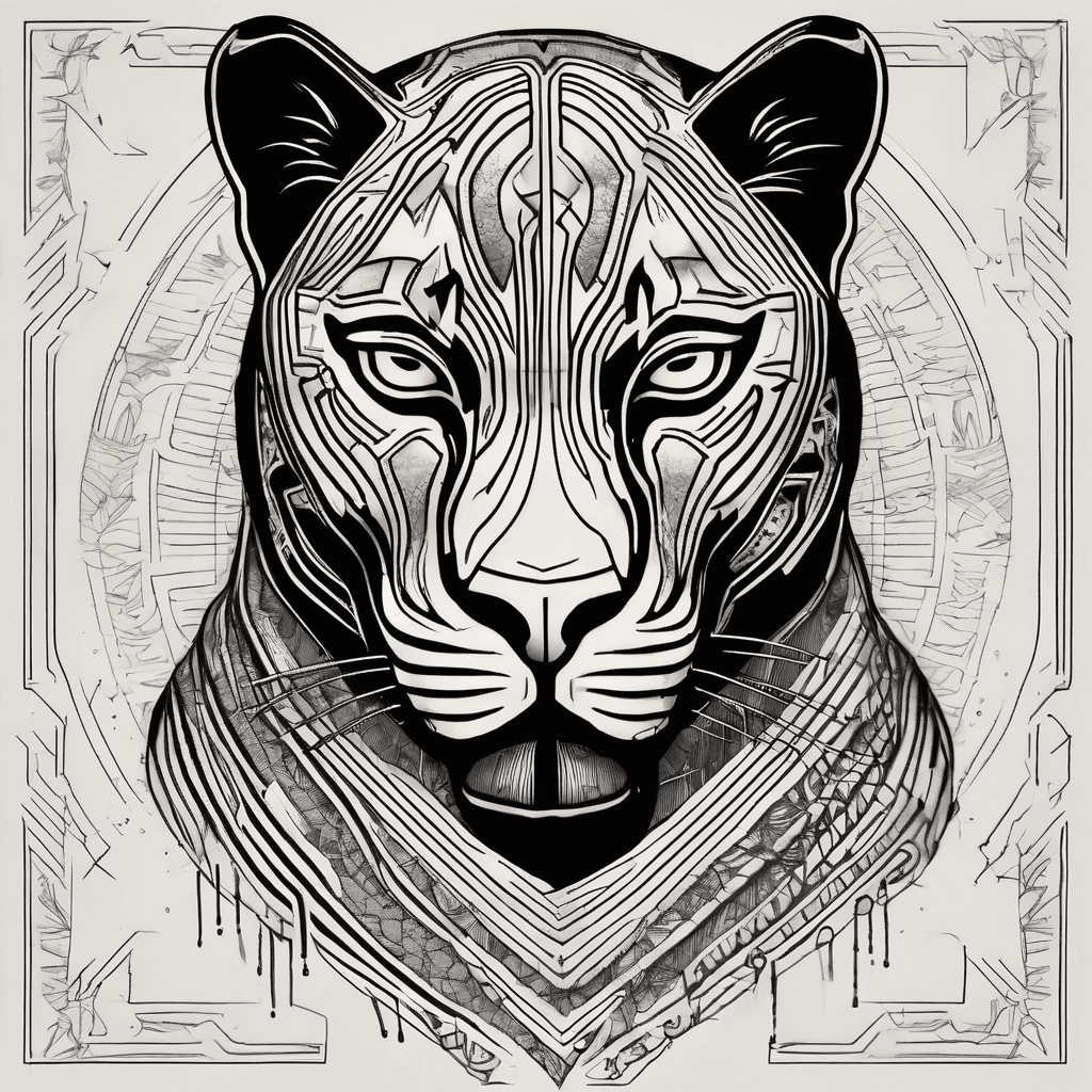 A black panther, the quote: far from the rest but I’m far from