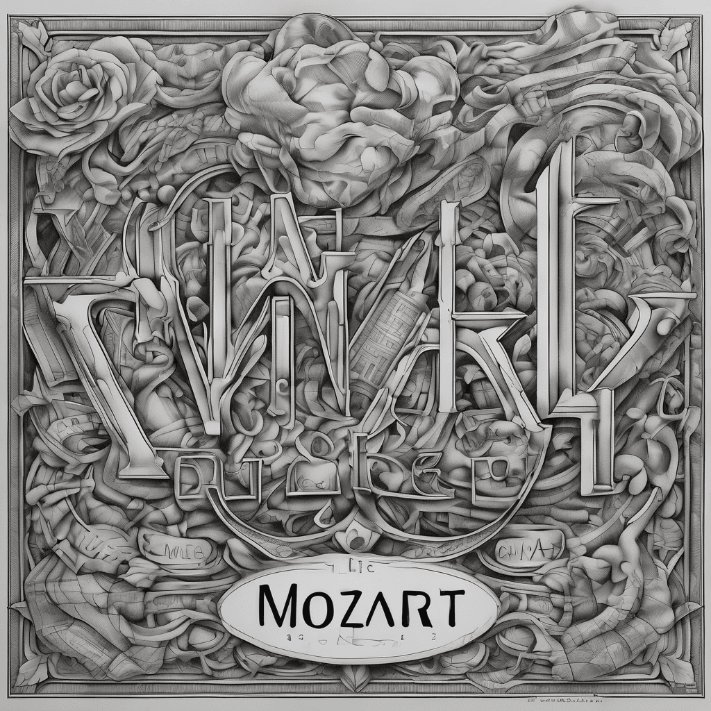 A 5 line block of uppercase text in Sans Serif. Line 1 says MOZART. Line 2 says STONES. Line 3 says BOWIE. Line 4 says WAITS. Line 5 says TRANCE