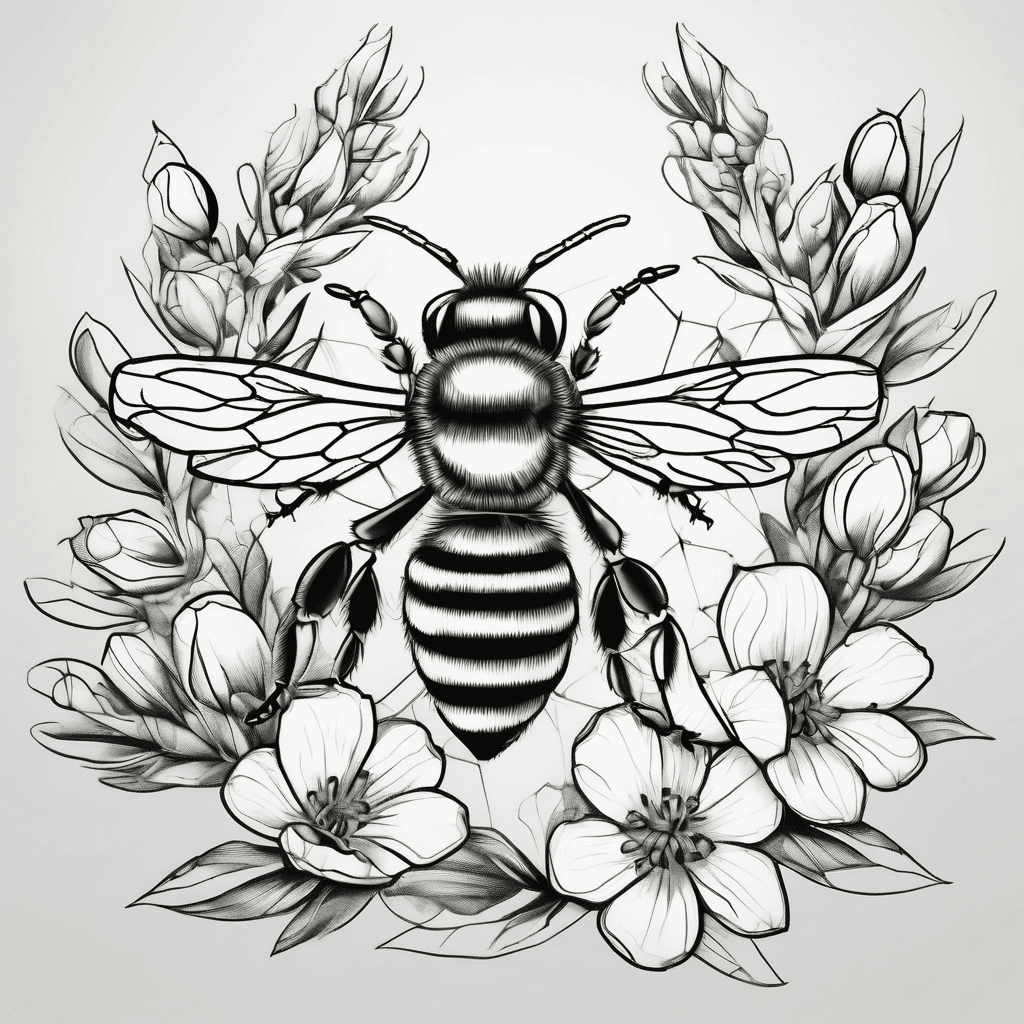 Honey bee with Acacia Flowers