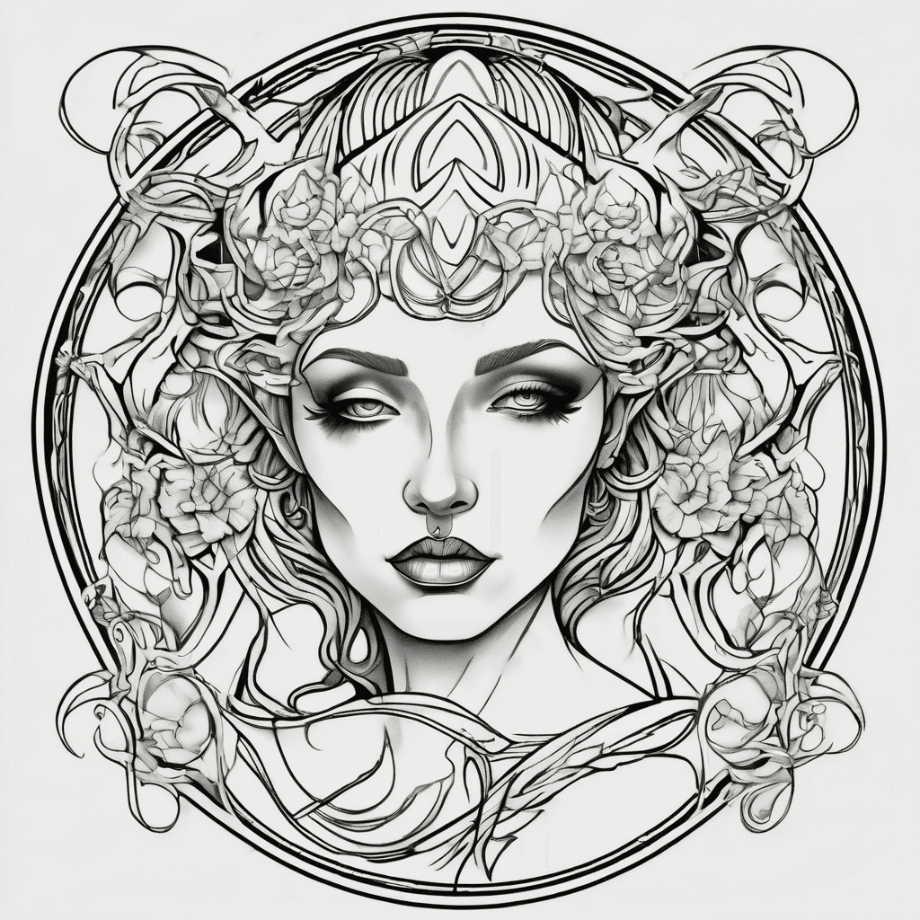 Nyx in art nouveau style